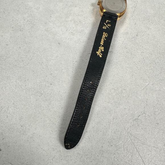 VTG Timex Watch Womens 25mm Manual Wind Date Gold Tone Black Band Working - Picture 11 of 13